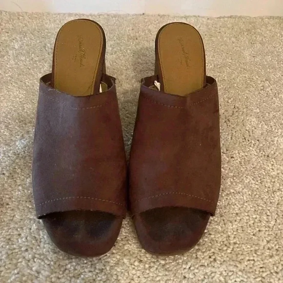 Brown Wedge Mules - Picture 5 of 5